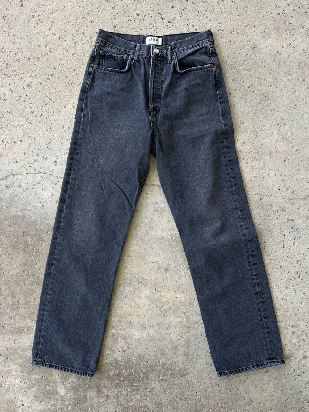 AGOLDE Black Straight-Leg Jeans